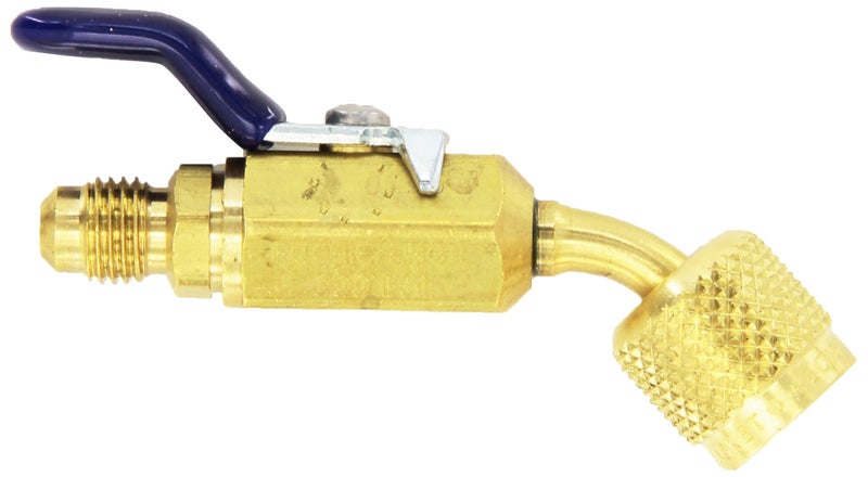 Yellow Jacket 93843 Â¼â€ Compact Ball Valve - add to hoses for charging and recovery â€“ 45 degree angle â€“ Â¼â€ F.FL. x Â¼â€ M.FL - Image 2